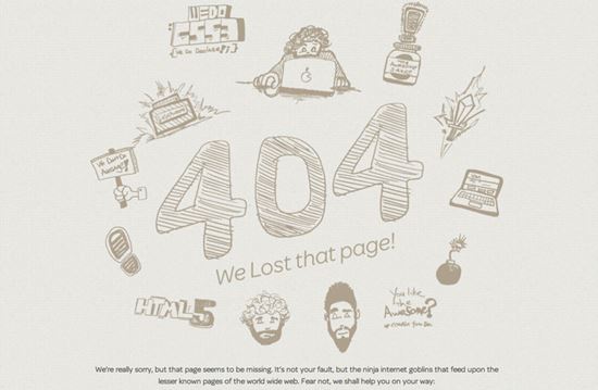 时尚创意有趣的网页404页面设计欣赏,PS教程,图老师教程网