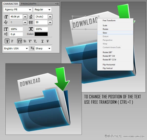 Photoshop设计精致的蓝色水晶文件夹图标,PS教程,图老师教程网