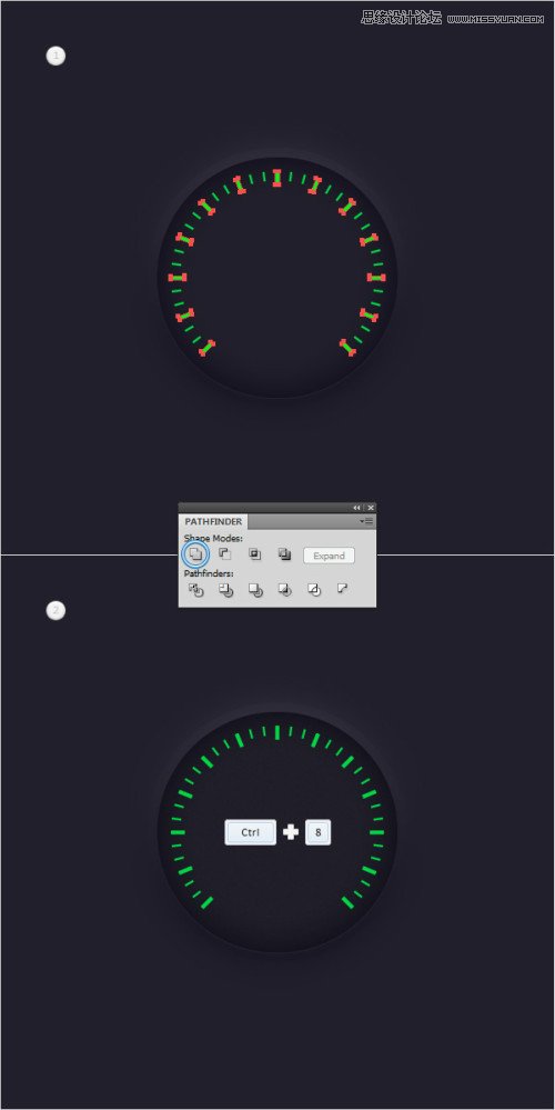 Illustrator绘制逼真的汽车速度仪表盘效果,PS教程,图老师教程网