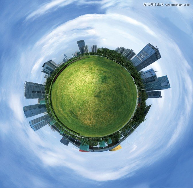 Photoshop打造360°地球仪极坐标全景景观,PS教程,图老师教程网