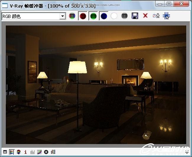 3D MAX实例教程：欧式客厅夜景渲染解析,PS教程,图老师教程网
