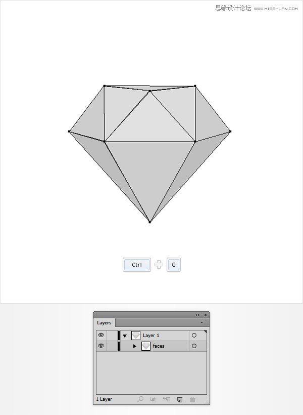 Illustrator绘制立体逼真的钻石图标教程,PS教程,图老师教程网