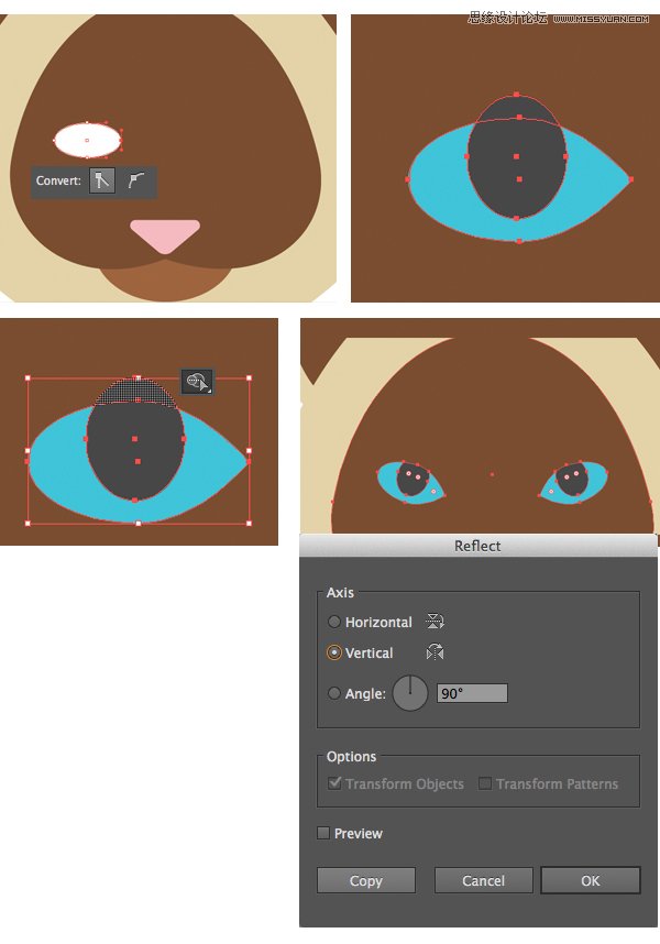 Illustrator制作扁平化动物卡通头像教程,PS教程,图老师教程网