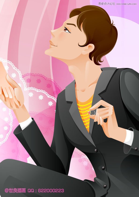 Illustrator绘制浪漫时尚的情人节插画场景,PS教程,图老师教程网