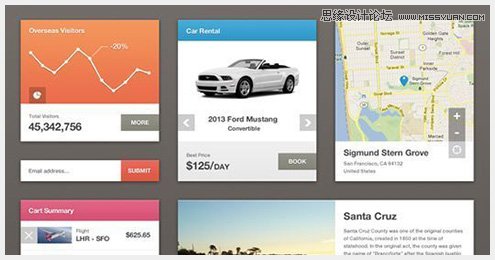 45个新鲜的Web和移动设备用户界面PSD素材,PS教程,图老师教程网