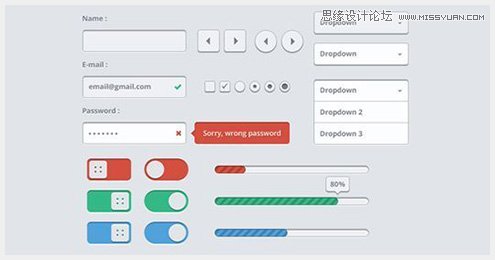 45个新鲜的Web和移动设备用户界面PSD素材,PS教程,图老师教程网