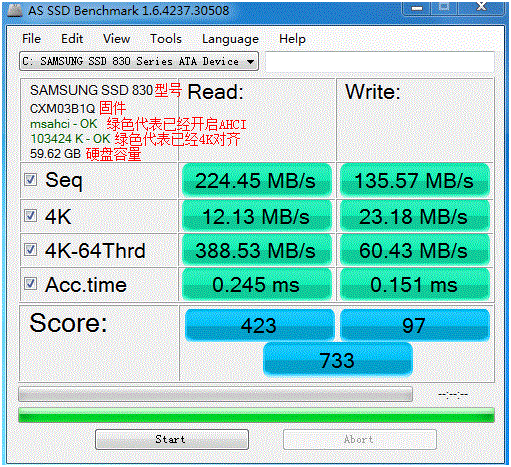 SSD固态硬盘检测工具AS SSD参数