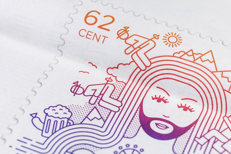 Freiraum Briefmarke太空邮票设计
