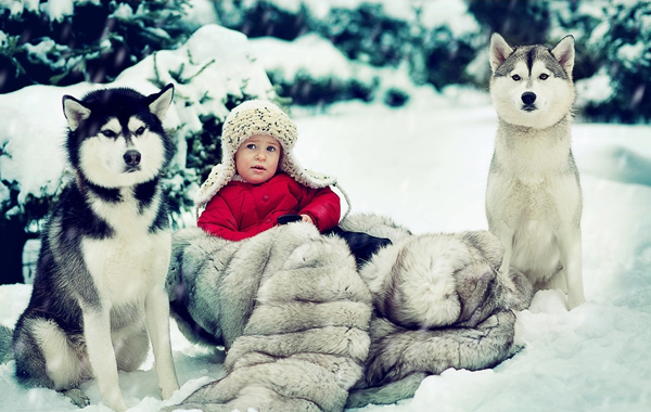 Elena Karneeva儿童摄影作品：雪地里的欢乐