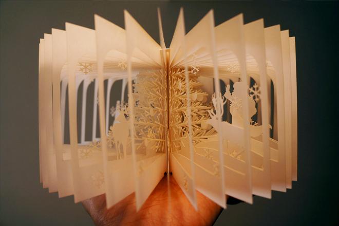 360度立体剪纸圣诞画册