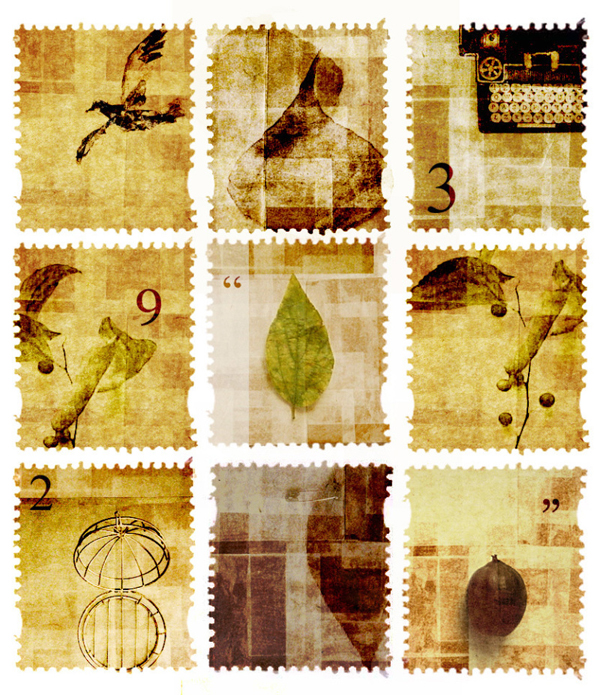yocchi一张邮票的水彩画
