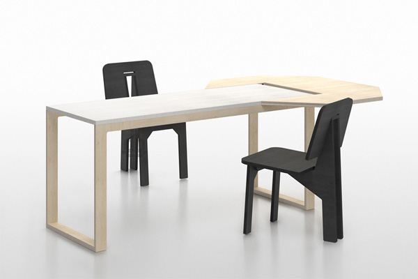 matali crasset one side + just my size - table and chair system for danese