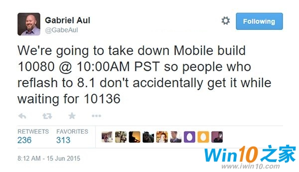 Win10 Mobile Build 10080升级通道即将关闭