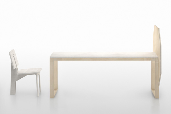 matali crasset one side + just my size - table and chair system for danese