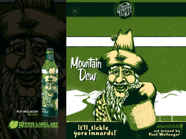 Mountain Dew2008绿色艺术标签包装设计