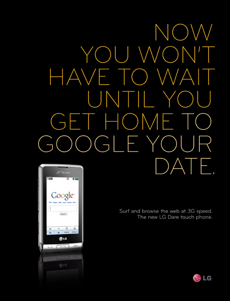 广告海报-LG Dare touch phone 宣传广告设计欣赏