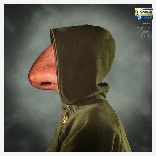 广告海报-Sinutab大鼻子创意设计作品欣赏