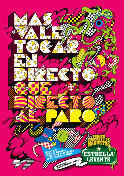 广告海报-Estrella Levante Beer精彩字母创意设计