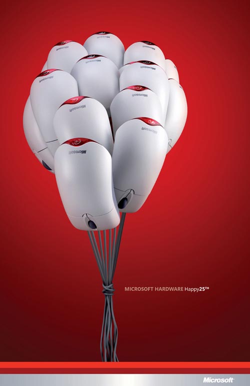 广告海报-微软键盘鼠标系列广告设计欣赏