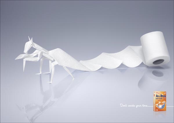 广告海报-全麦谷类食品的纸巾创意设计
