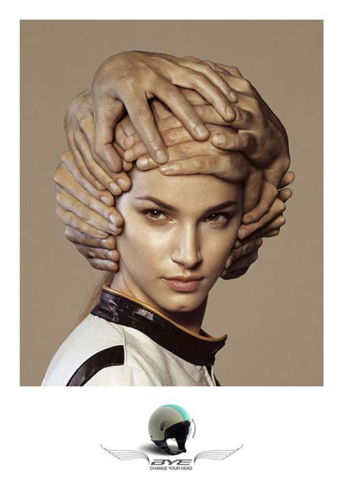 广告海报-创意安全头盔广告设计欣赏