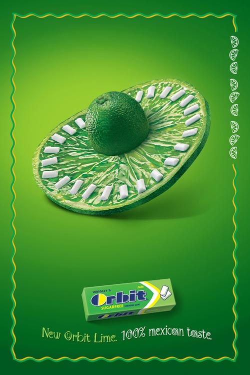 广告海报-青柠口香糖创意广告设计欣赏