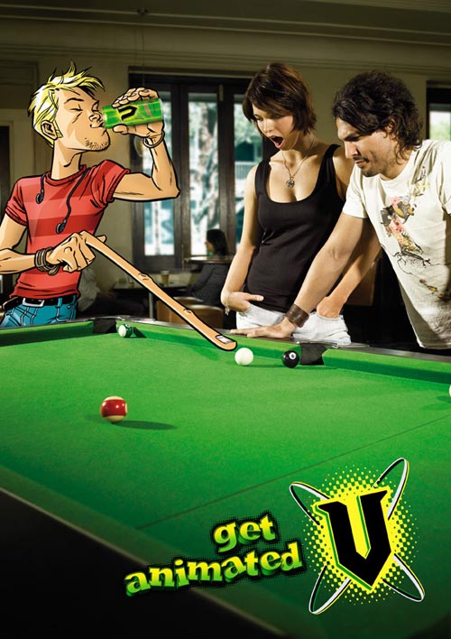 广告海报-国外饮料创意人物插画海报设计