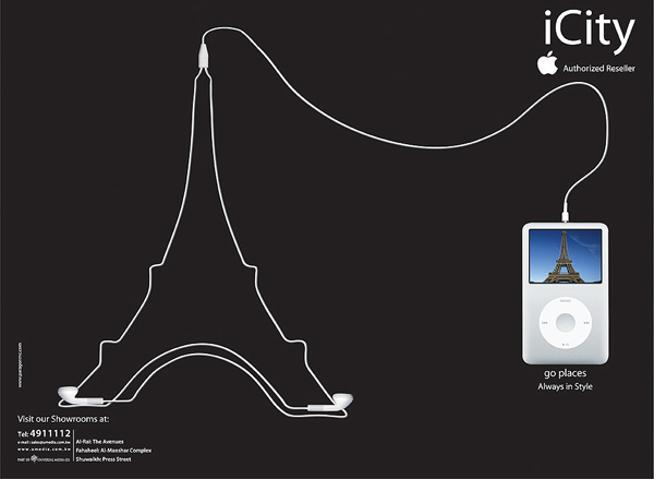广告海报-苹果iPod MP4播放器经典创意