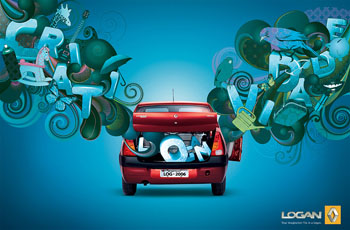 广告海报-LOGAN雷诺汽车绚丽创意广告欣赏