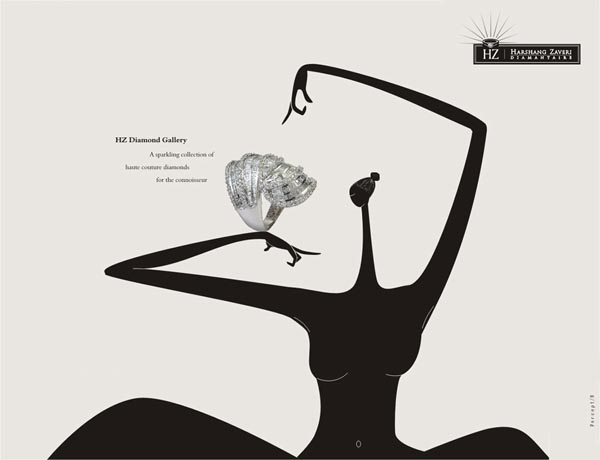 广告海报-HZ首饰单色调广告设计欣赏