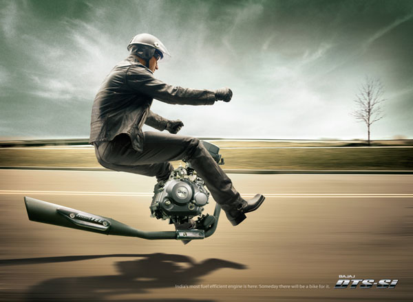 广告海报-印度Bajaj公司新引擎宣传广告