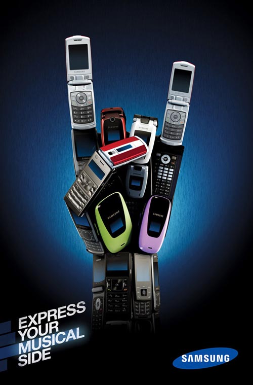 平面设计-三星用手机拼出来的广告