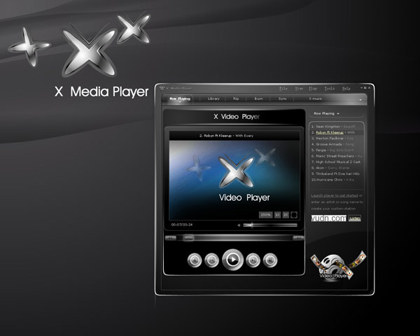 X Media Player界面设计 