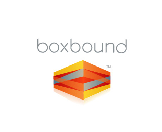 27. Boxbound 立体和透明同属当今Logo设计潮流，这幅作品同时运用了这两种技巧。生动的色彩加上浑圆可爱的字体，俨然一副基于网络的时代先锋形象。