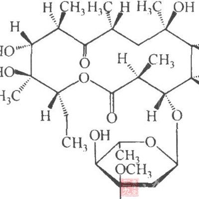 红霉素琥珀酸乙酯0.8g，4/d，共用7d