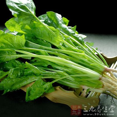 菠菜是春天应时蔬菜，具有滋阴润燥、舒肝养血等作用