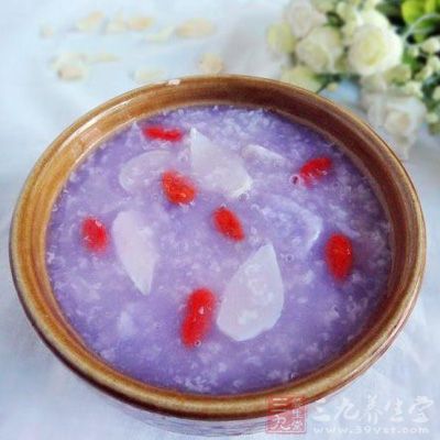 紫山药百合糯米粥的做法
