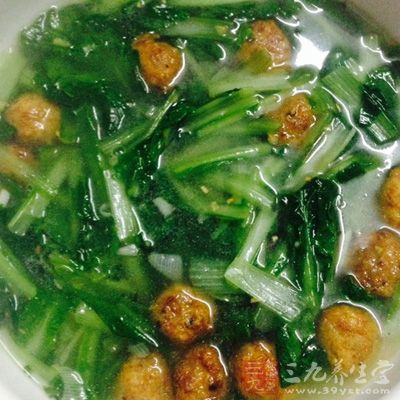 小白菜丸子汤的制作方法