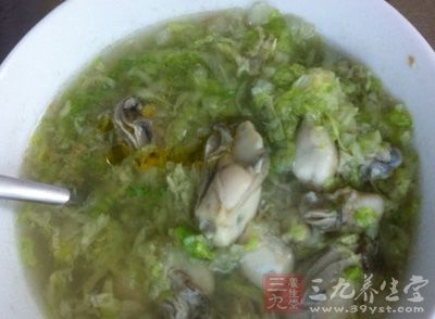 牡蛎肉炖白菜的制作方法