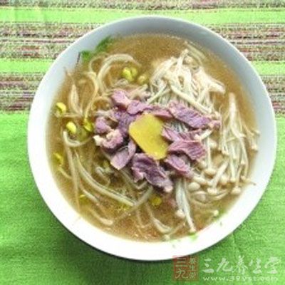 金菇芽菜肉片汤的做法
