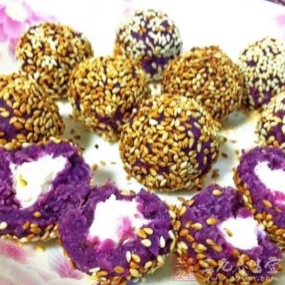 紫薯奶酪球的制作方法