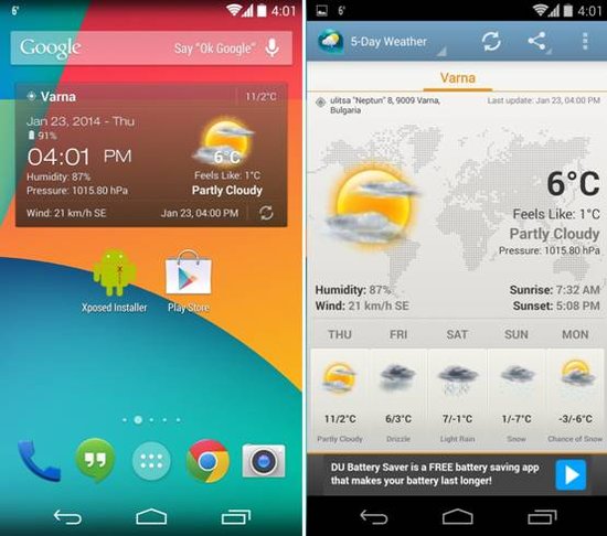 20款最优秀的天气Android天气应用小工具