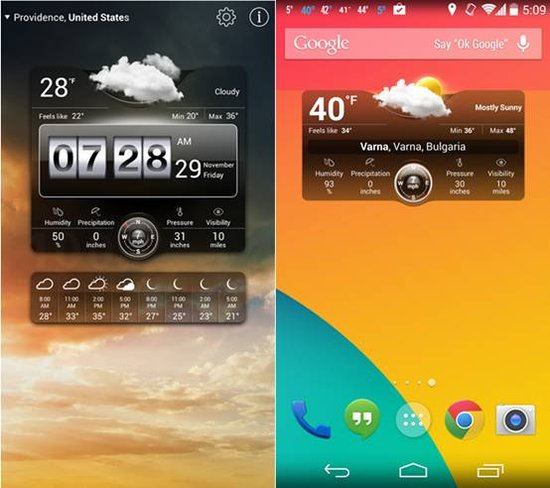 20款最优秀的天气Android天气应用小工具