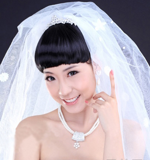 齐刘海新娘发型 图老师