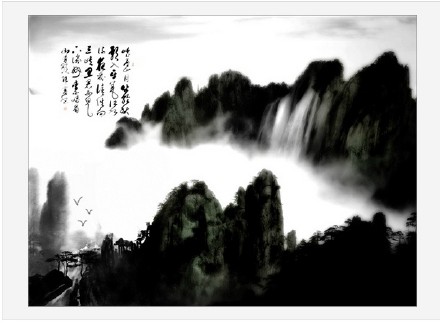 photoshop如何在风景秀丽的照片中创建一个传统的中国水墨画效果 图老师