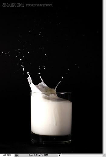 AI与Photoshop合作字体特效：飞溅的牛奶字_图老师