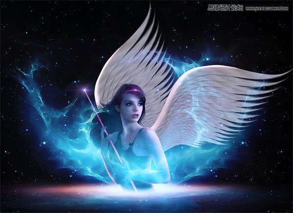 Photoshop合成科技唯美的天使翅膀场景 图老师