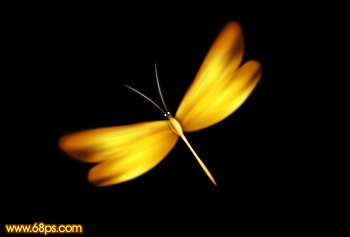 Photoshop绘制一只金色蜻蜓教程 图老师教程
