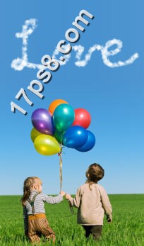 ps照片合成-打造爱的气球
