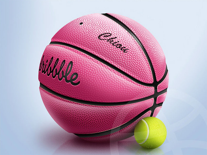 Photoshop绘制粉色篮球图标技巧 图老师